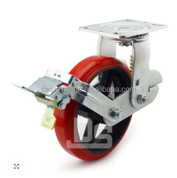 2023 New Design heavy duty industrial spring  shock absorbing  polyurethane swivel Caster wheels