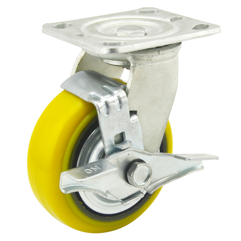 Hot Sale 4 5 6 Inch casters heavy duty Polyurethane Industrial Trolley  used fixed Caster Wheels