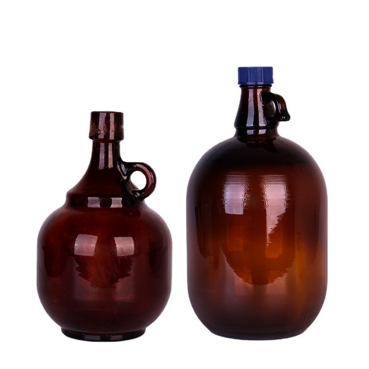 1/2 Gallon 1 Gallon Glass Beer Growler Amber Growlers Glass Jug with Poly Seal Caps for Beer 1-5L