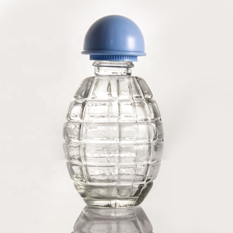 Unique Fashion Grenade Shaped Seal Fresh Eco Friendly Juice Glass Bottle for Beverage