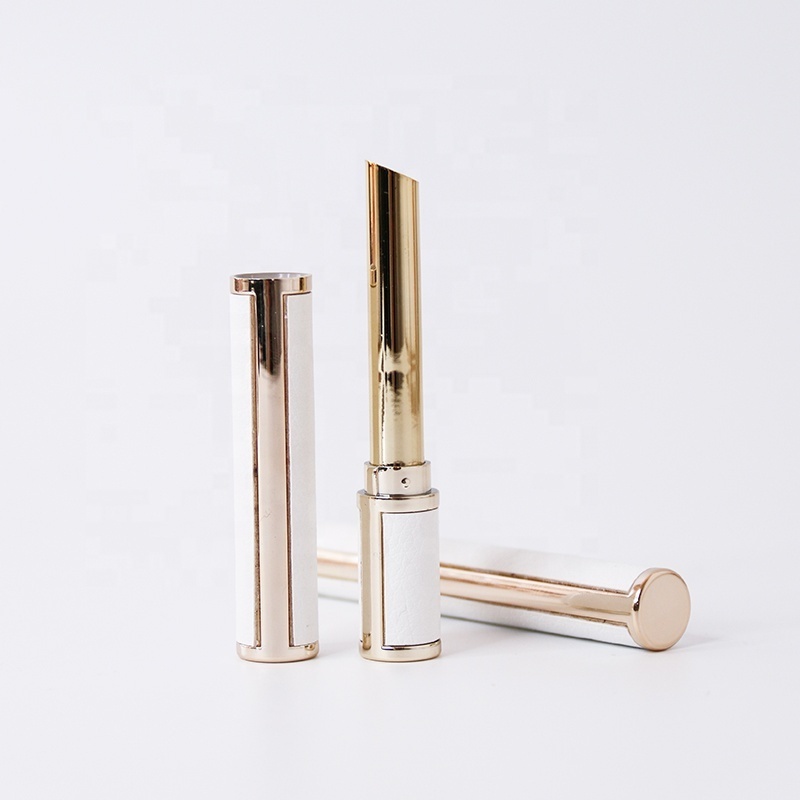 Wholesale New Design Luxury 1ml White Gold Empty Lip Balm Stick / Lipstick Tube Button Lipstick Tubes Container