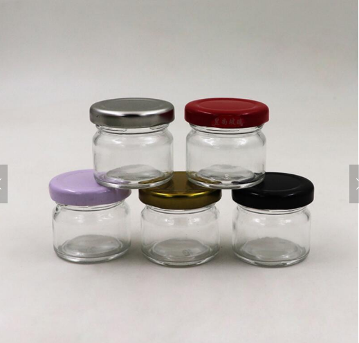 High Quality  Small Empty Round Glass Jam Jar Honey Jar  With Aluminum Cap