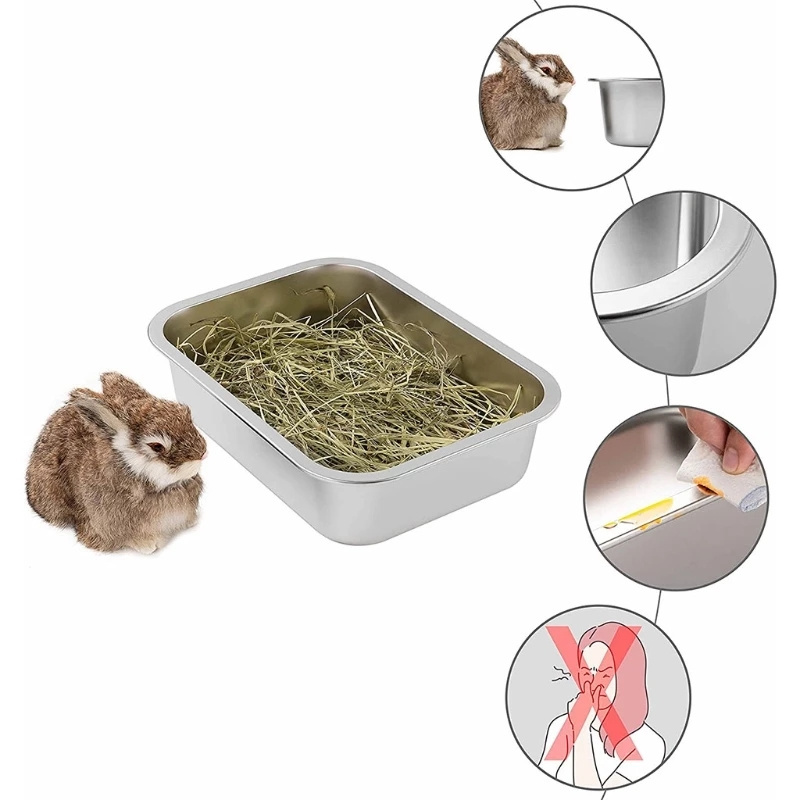 Stainless Steel Litter Box for Cat and Kitten Easy to Clean for Cat and Rabbit