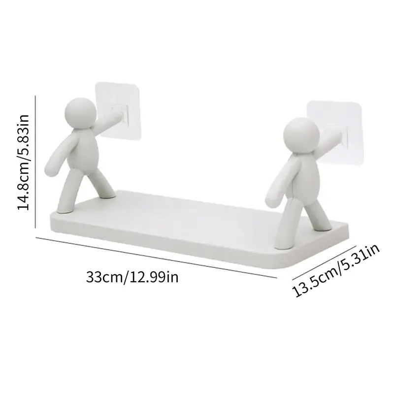 New Creative Bathroom Storage Shelves Cute White Doll Villain Shelves Shelf   Bathroom Cosmetics Storage Racks