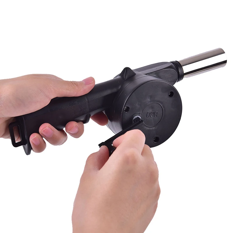 Hand Crank BBQ Fan Charcoal Blower Portable Barbecue Air Blower with Manual Handle Grill Barbecue Cooking Tool Durable