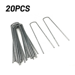 20/50/100 Pcs Weedproof Cloth Ground Nail Lawn Fixer for Fixing Weed Mesh Floor Galvanized Steel Garden Stake Staple Mulch Nail