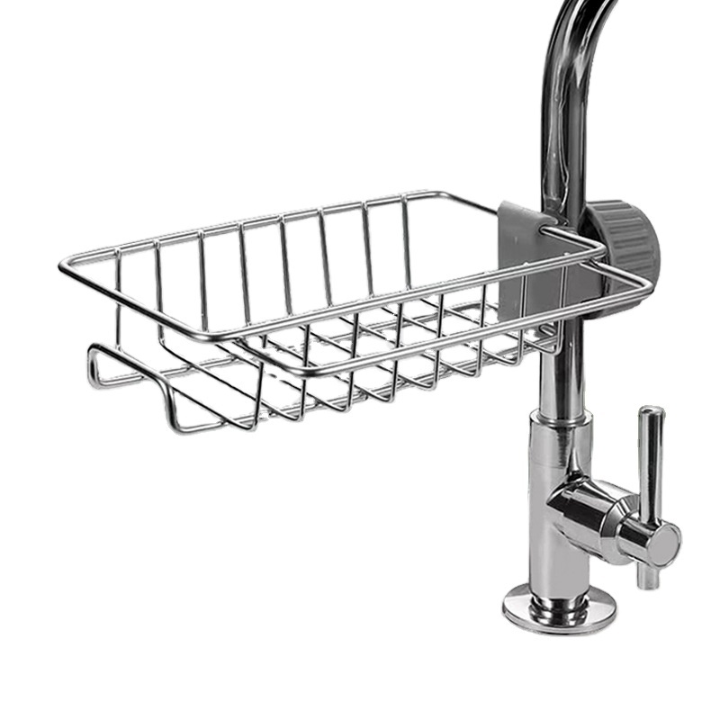 Household kitchen sink faucet storage rack stainless steel drainage rack creative single-layer cloth  sanitary ware storage rack