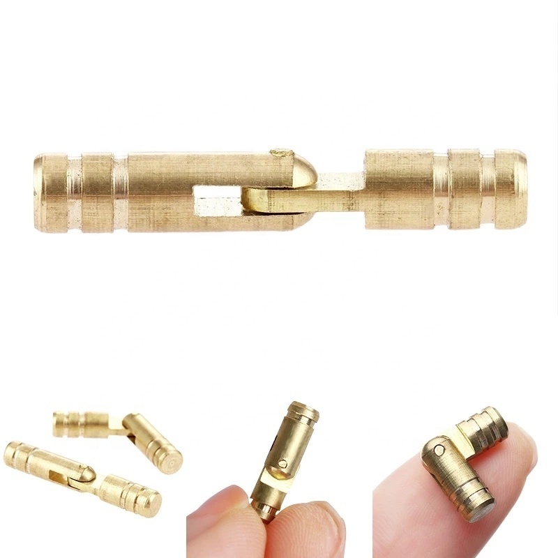 10Pcs Copper Barrel Hinges Cylindrical Hidden Cabinet Concealed Invisible Brass Hinges For Jewelry Box Case Furniture Hardware