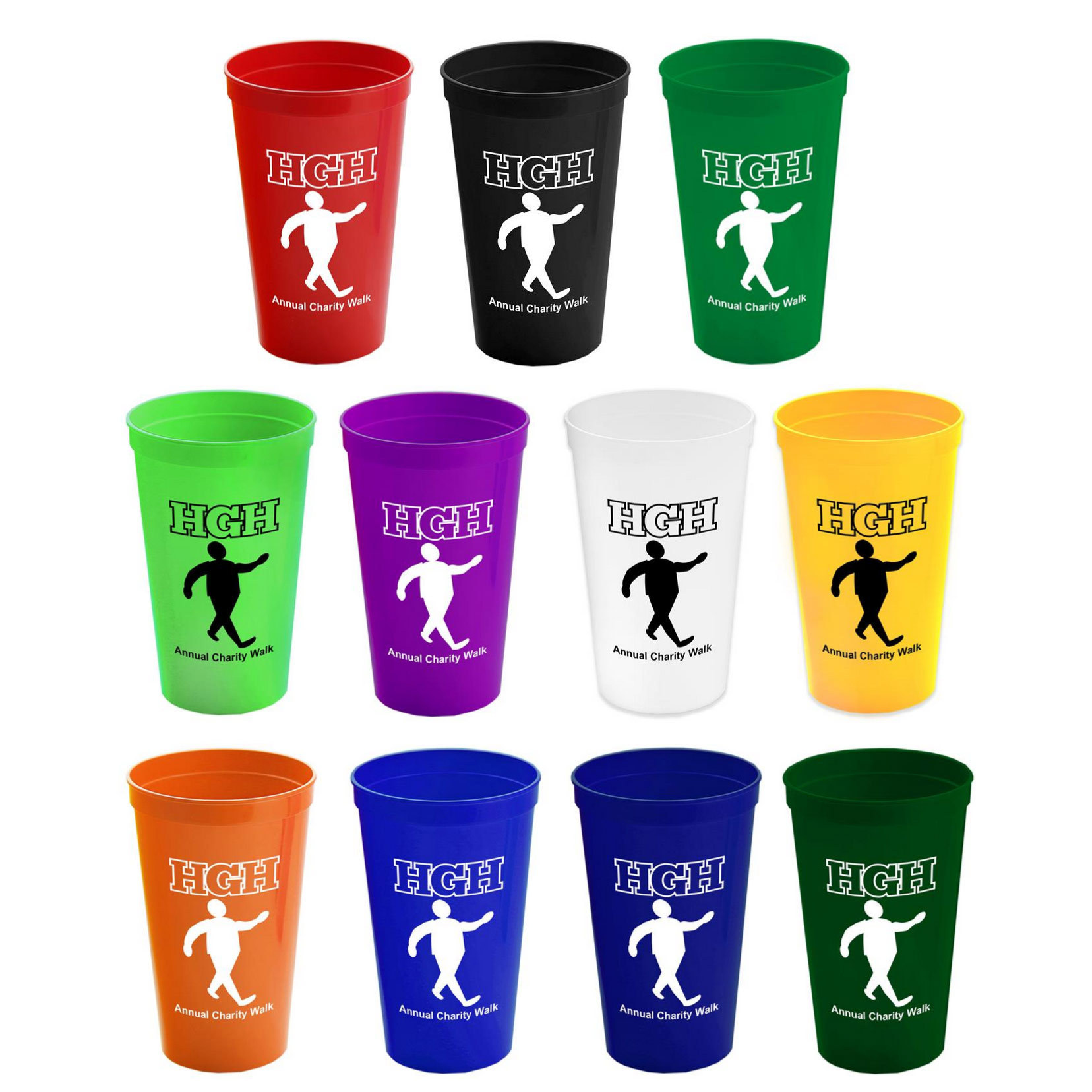 recyclable 16oz plastic lid straw square sports stadium cup custom plastic stadium cup