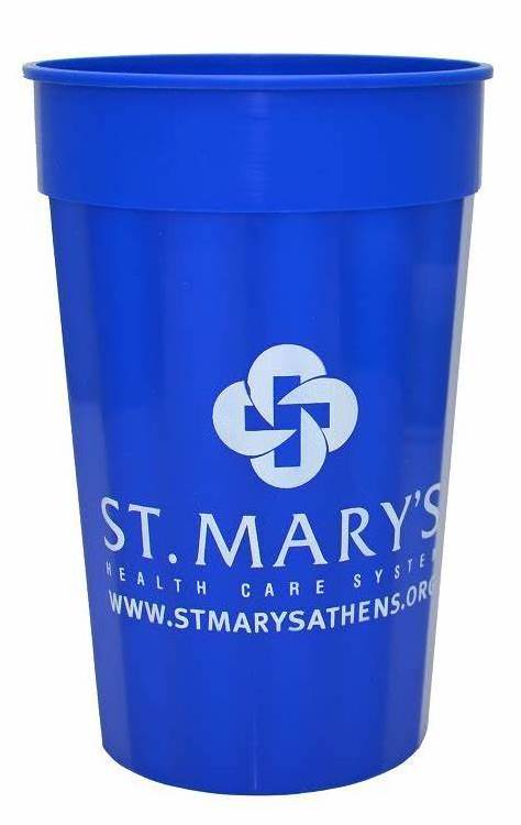 recyclable 16oz plastic lid straw square sports stadium cup custom plastic stadium cup