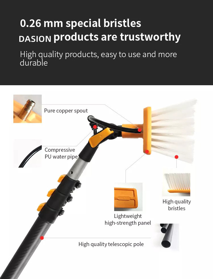 DASION Telescopic Pole Solar Panel Wash Brush Electric Solar Panel Cleaning Machine