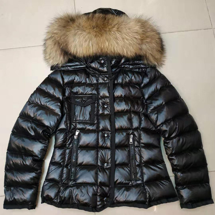 Women Top Quality Luxury Brand Winter 90% Duck Detachable hat Down Hooded Leather Jacket Ladies Black Bubble Vinyl Puffer Coats