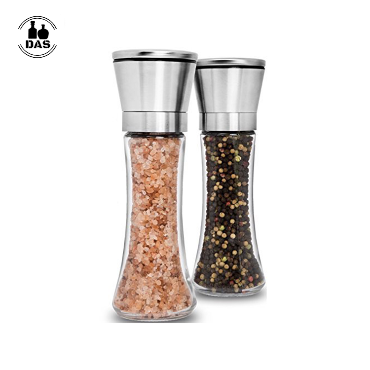 Factory Hot Sales 6oz 180ml glass salt and pepper grinder