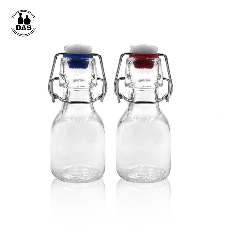 Mini 50ml Small Favor Beverage Juice Swing Top Glass Bottles with Swing Top for Self-Filling