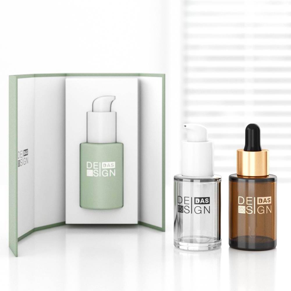 20ml 30ml Cosmetic Skincare Packaging Cylinder Clear Amber Beard Hair Essential Oil Serum Glass Dropper Bottle with Eye Dropper