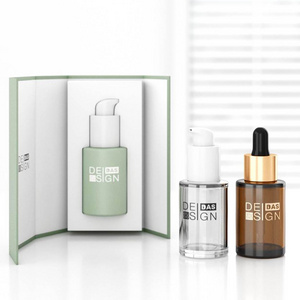 20ml 30ml Cosmetic Skincare Packaging Cylinder Clear Amber Beard Hair Essential Oil Serum Glass Dropper Bottle with Eye Dropper