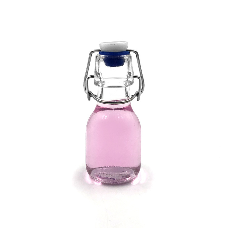 Mini 50ml Small Favor Beverage Juice Swing Top Glass Bottles with Swing Top for Self-Filling