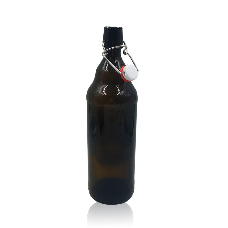 1000ml 1 liter amber swing top beer bottle glass beer bottle