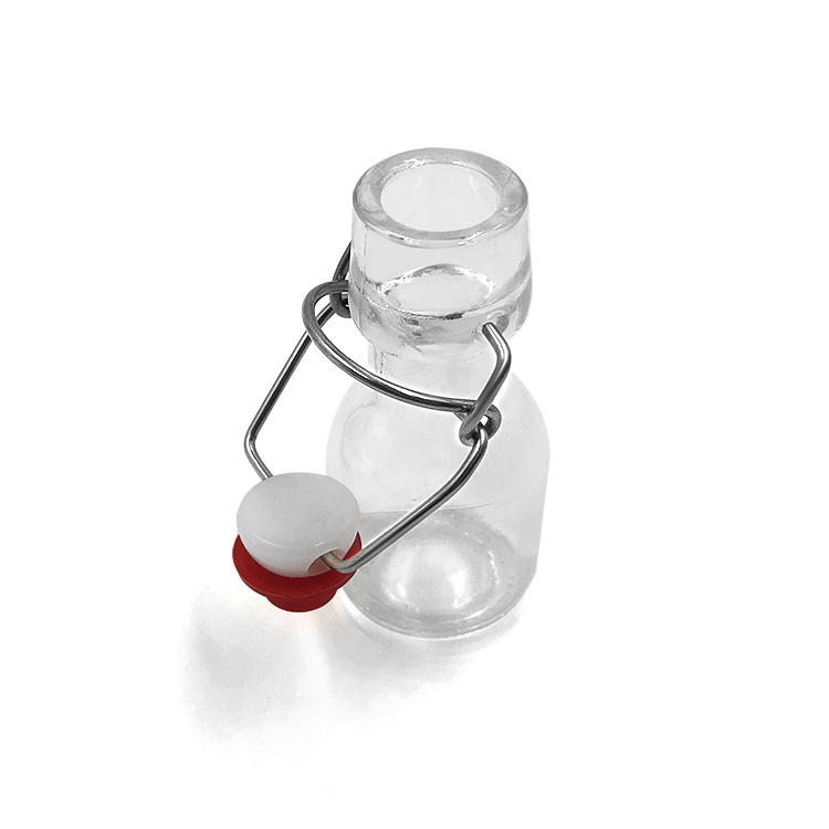 Mini 50ml Small Favor Beverage Juice Swing Top Glass Bottles with Swing Top for Self-Filling