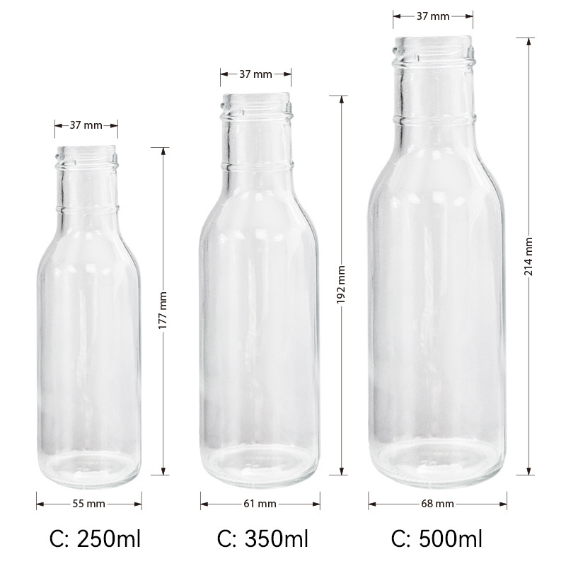 8oz 16oz 350ml Soda Beverage Glass Fruit Juice Bottle with Screw Lids