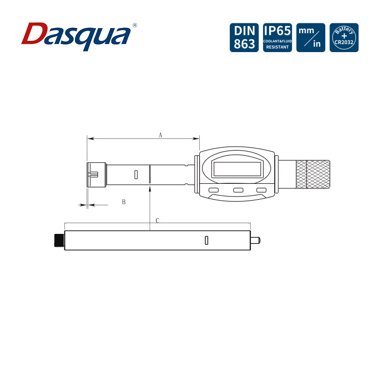 Dasqua 6-12mm IP65 Water Proof Digital 3 Points Inside Micrometer Set 6-8mm 8-10mm 10-12mm Three Points Inside Micrometer