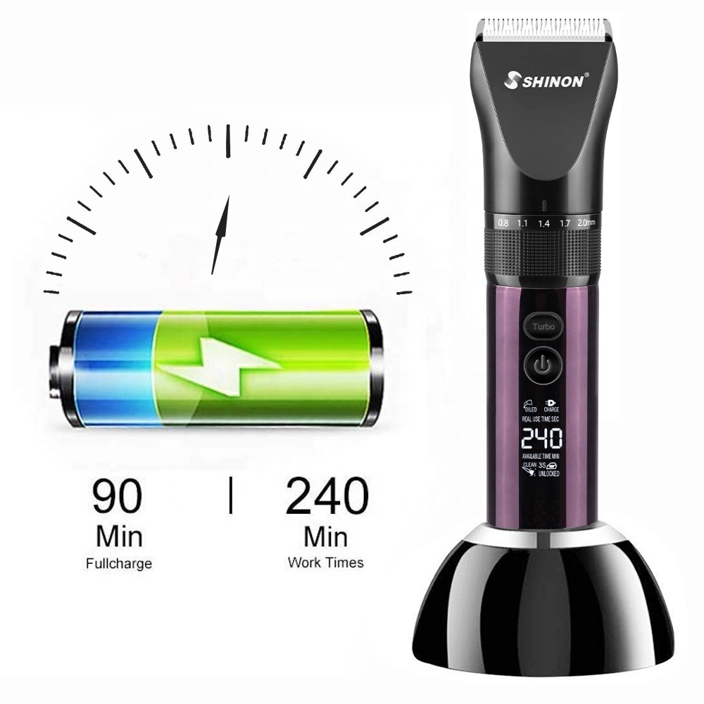 Haircut Hair Trimmer Clipper Men Lcd Display Purple Electric Custom Professional Cordless 0.8-2Mm Length Hair Clipper Trimmer