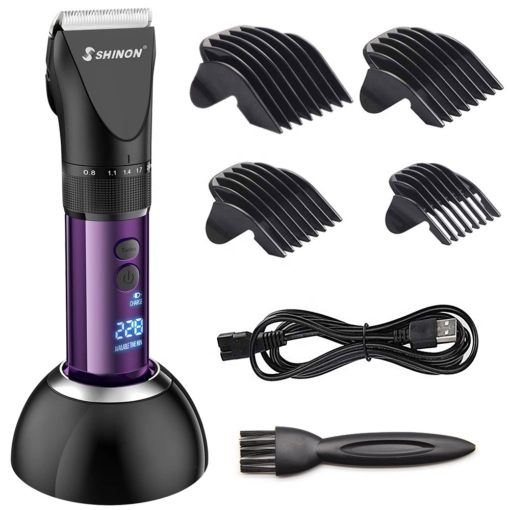 Haircut Hair Trimmer Clipper Men Lcd Display Purple Electric Custom Professional Cordless 0.8-2Mm Length Hair Clipper Trimmer