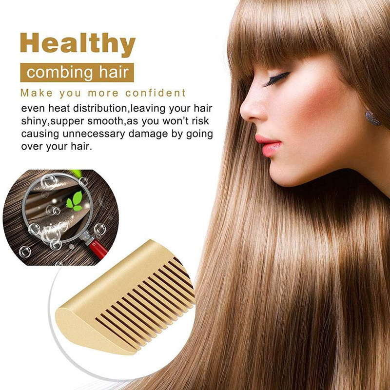 Factory Price Hot African High Heat Press Gold Ceramic Beard Mini Hair Curling Straightener Pressing Electric Brush Comb