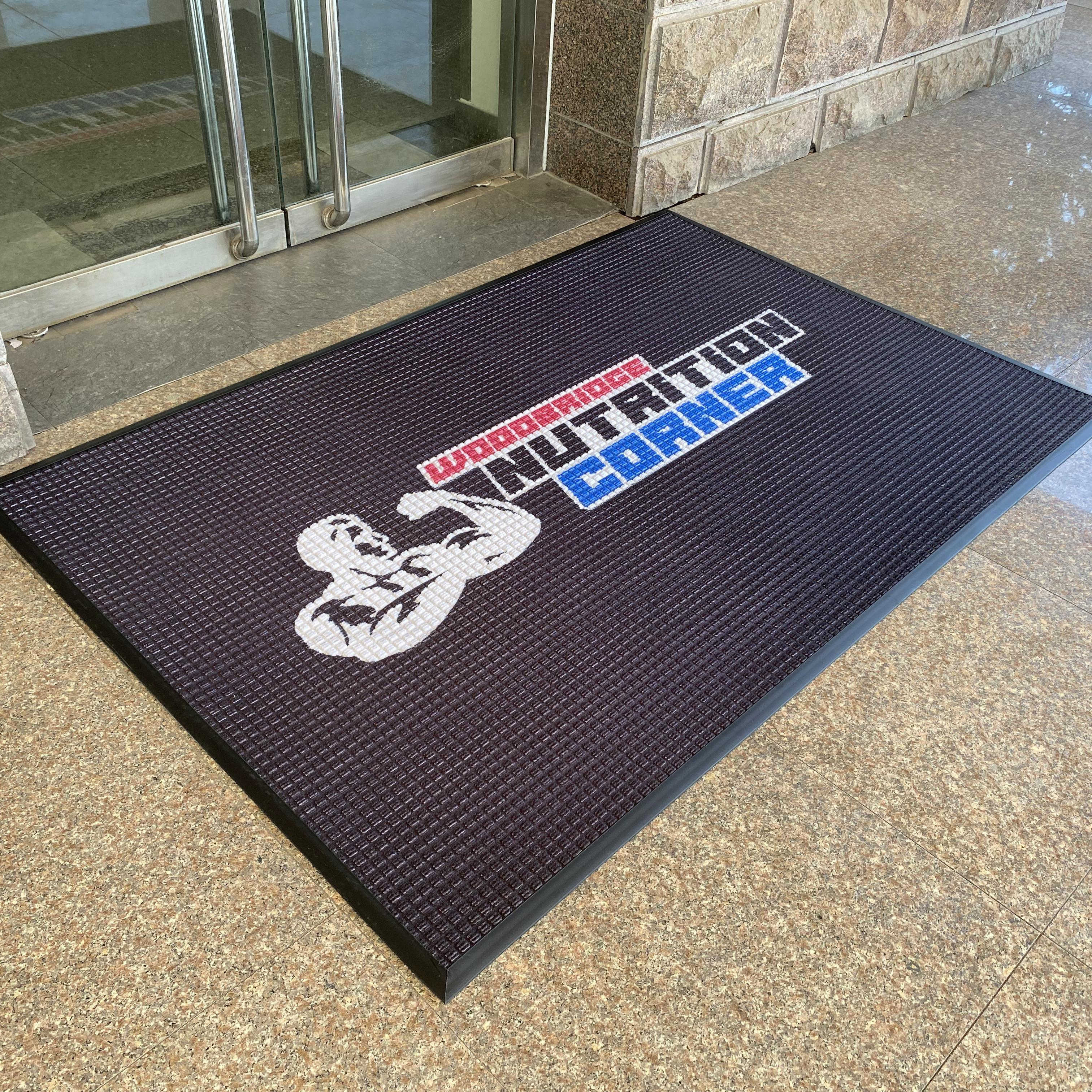 Personalized Commercial Logo Outdoor Custom Print Doormat PVC Spaghetti Coil Mat Entrance Mats Custom Logo Floor Mat