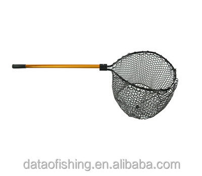 fishing  Landing Net with plastic coated polyester net telescopic handle