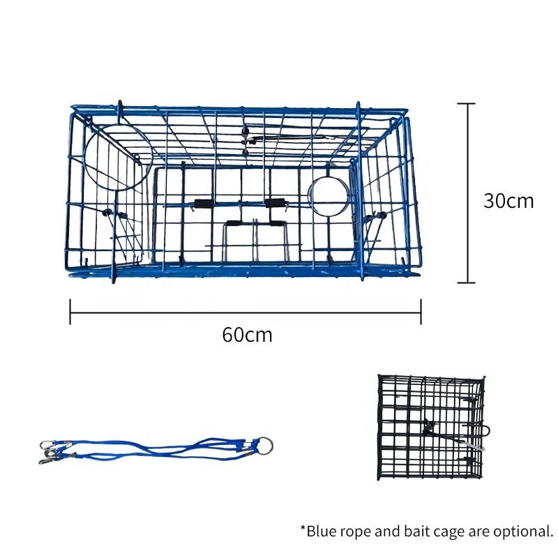 Top Quality Foldable Crab Trap Pot Vinyl Coated Steel Wire for Crabbing Portable Crab Pot for Sale