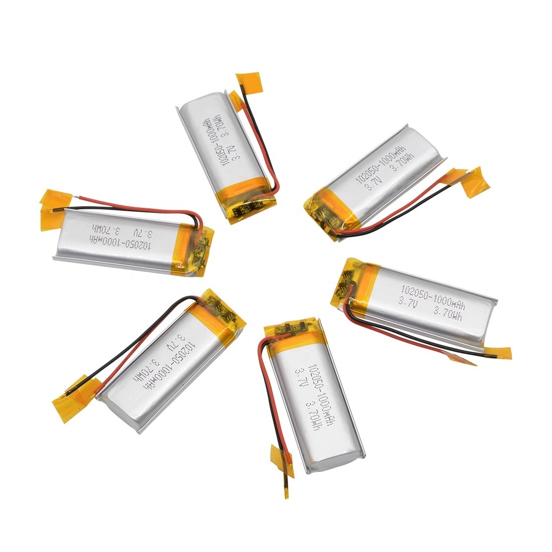 OEM Good Quality Price Solar Cell Energy Storage Lithium-ion Battery 102050 LP Battrie 3.7V 1000mah Li Polymer Lipo Batteries