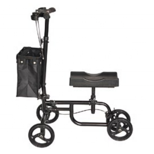 DATA Foldable One-legged Cycle Training Crutch Wheel Walker Knee Walker Scooter