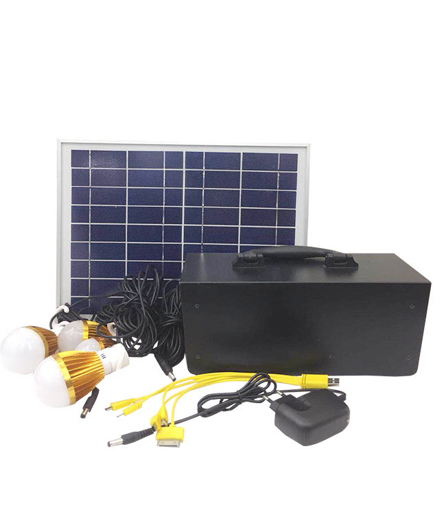 AT-1212C DC 12V 12A Home use solar power system kits  with light 100w inverter for fan and TV Solar lighting system