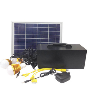 AT-1212C DC 12V 12A Home use solar power system kits  with light 100w inverter for fan and TV Solar lighting system