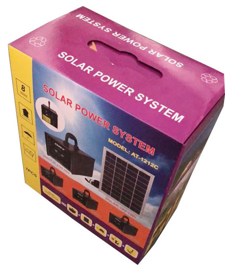 AT-1212C DC 12V 12A Home use solar power system kits  with light 100w inverter for fan and TV Solar lighting system