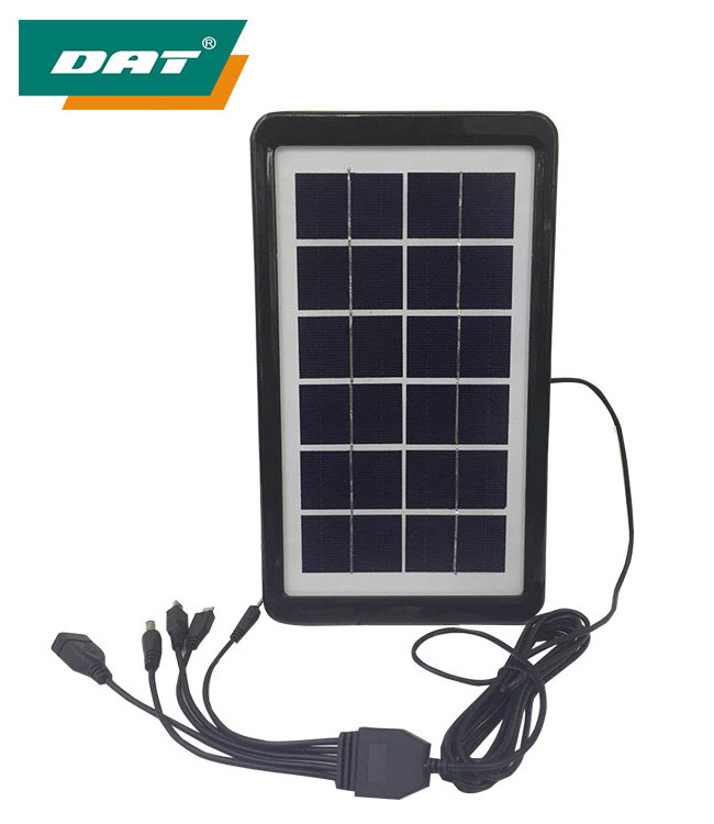 AT-6003B  DAT Outdoor use Solar panel 6v3w solar panel with mobile phone charger line use for earthquake and  island country