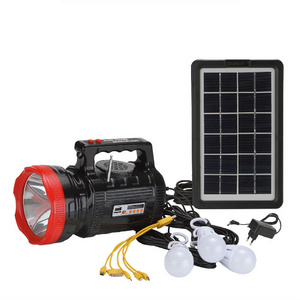 AT-X9 Portable solar lighting system with MP3 and radio  high power rechargeable  spotlight with USB function