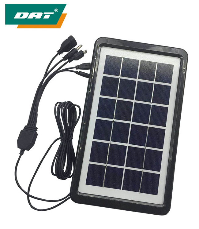 AT-6003B  DAT Outdoor use Solar panel 6v3w solar panel with mobile phone charger line use for earthquake and  island country