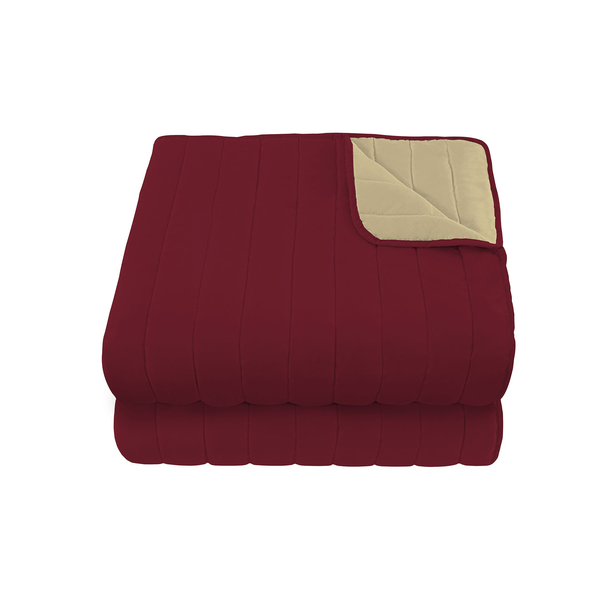 Made in Italy Elegant summer quilt Bicolor Double face Soft microfiber summer duvet Bordeaux Cream Small Double 220x270cm