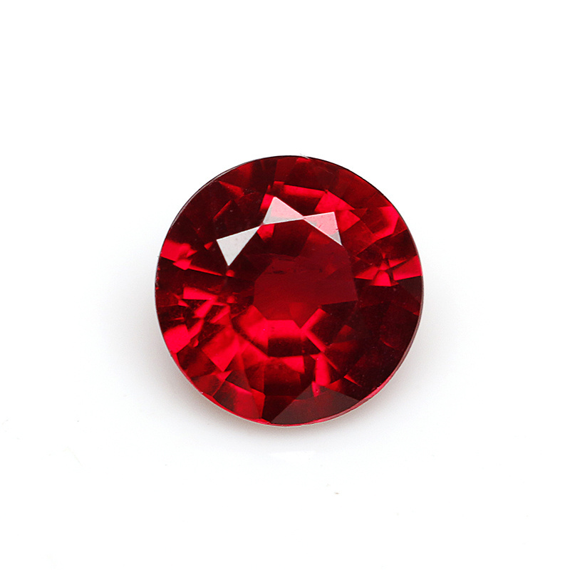 Natural colour smooth ruby price per carat high end round cut diamond