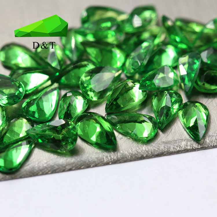 High quality 3x5mm pear shape natural green garnet from Africa