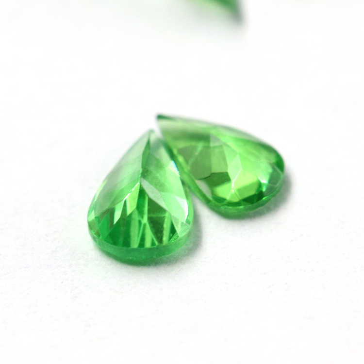 High quality 3x5mm pear shape natural green garnet from Africa