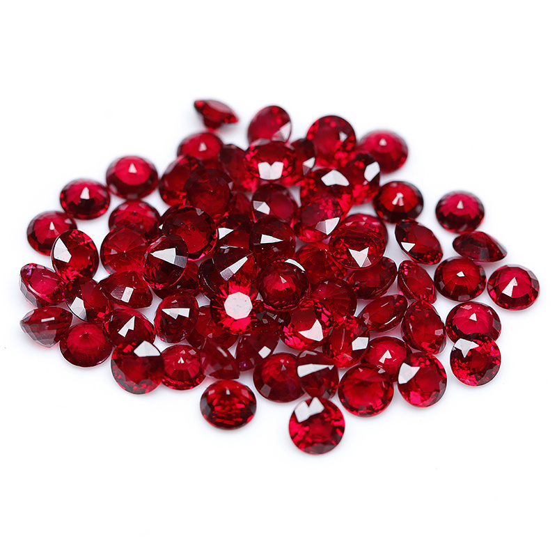 Natural colour smooth ruby price per carat high end round cut diamond