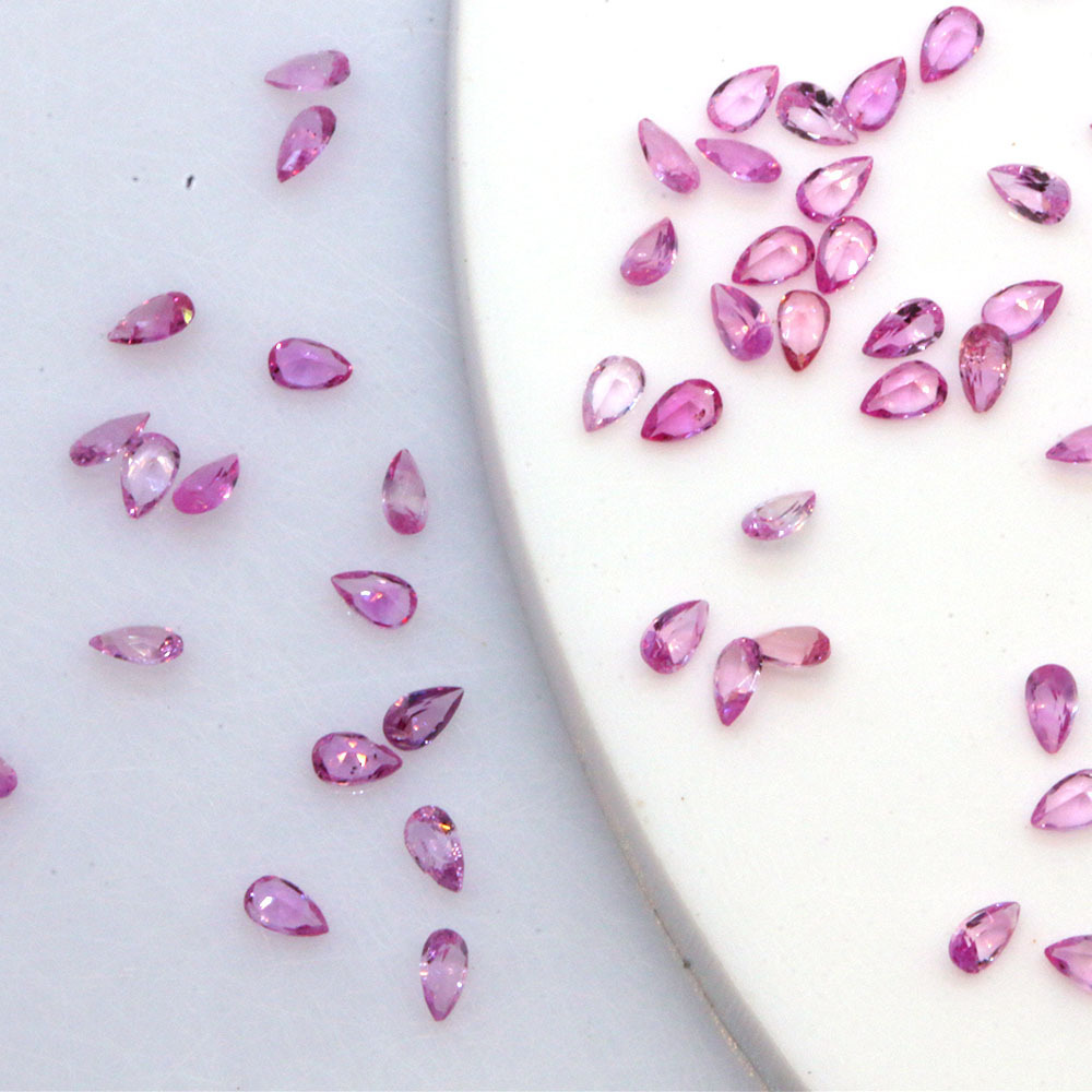 Sri Lanka natural stone  Pear Cut Myanmar Gemstone Natural Pink Sapphire Loose Gemstone  for Jewelry