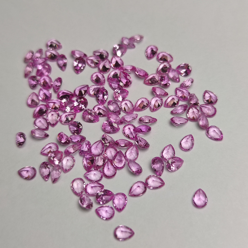 Sri Lanka natural stone  Pear Cut Myanmar Gemstone Natural Pink Sapphire Loose Gemstone  for Jewelry