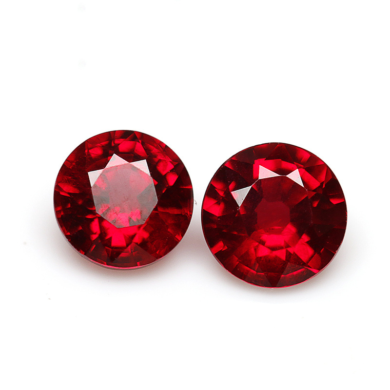 Natural colour smooth ruby price per carat high end round cut diamond