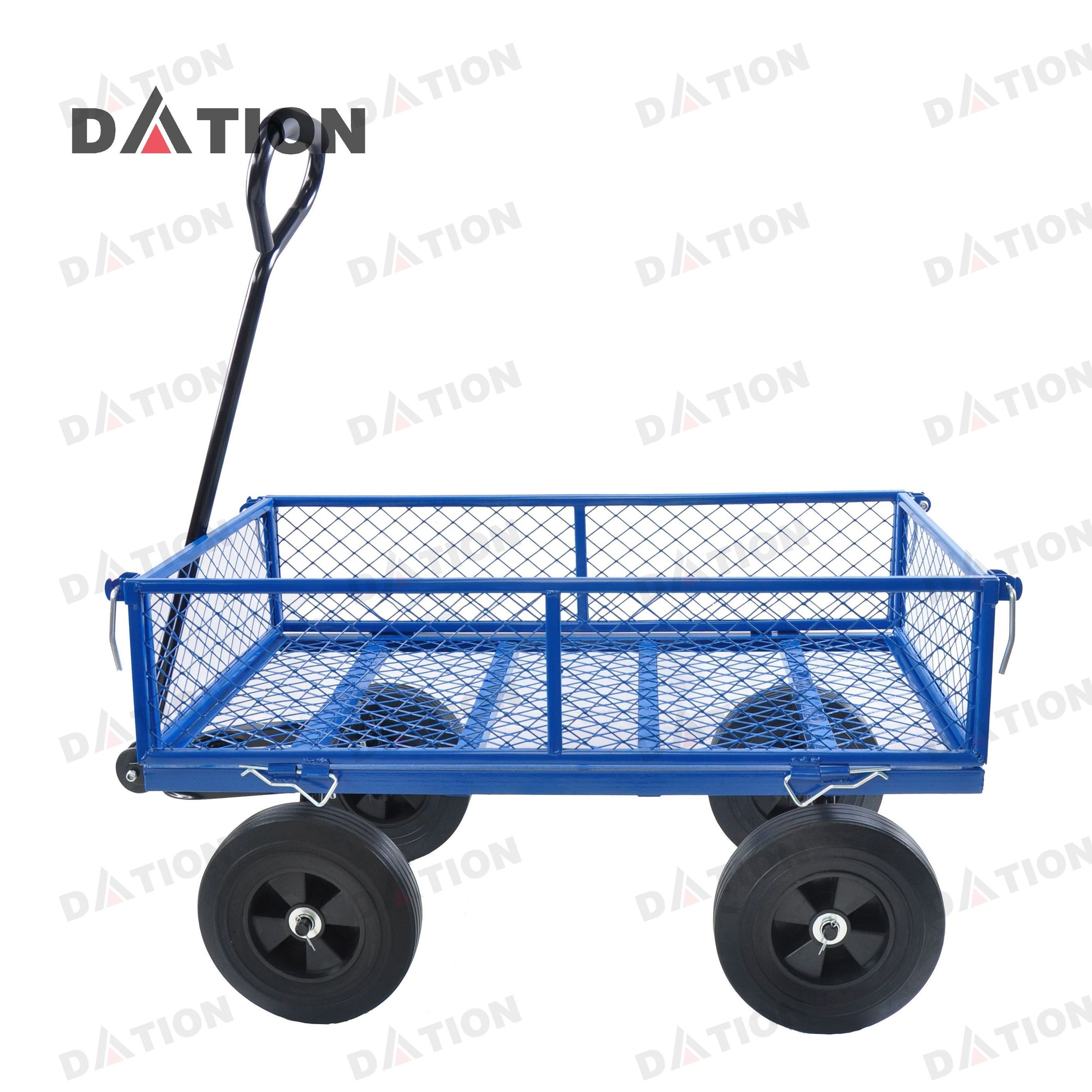 Home Garden Hand Trolley 4 Wheel Platform Tool Cart Heavy Duty Utility Yard  Garden Camping Wagon Cart