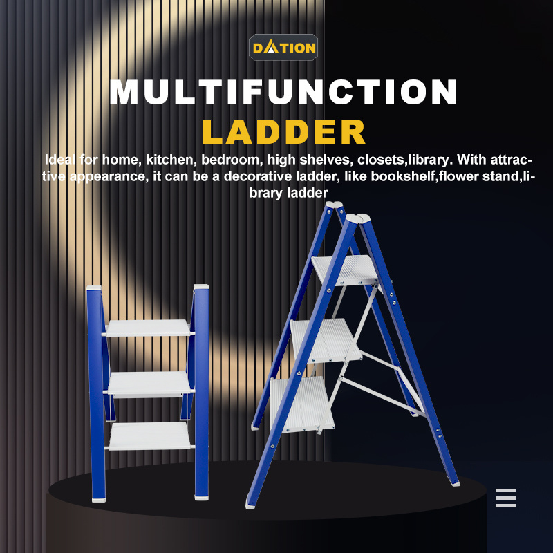 3 Steps Folding Herringbone Ladder Hot Sell Mobile Aluminum Ladder Folding Household Aluminum Ladders for Sale