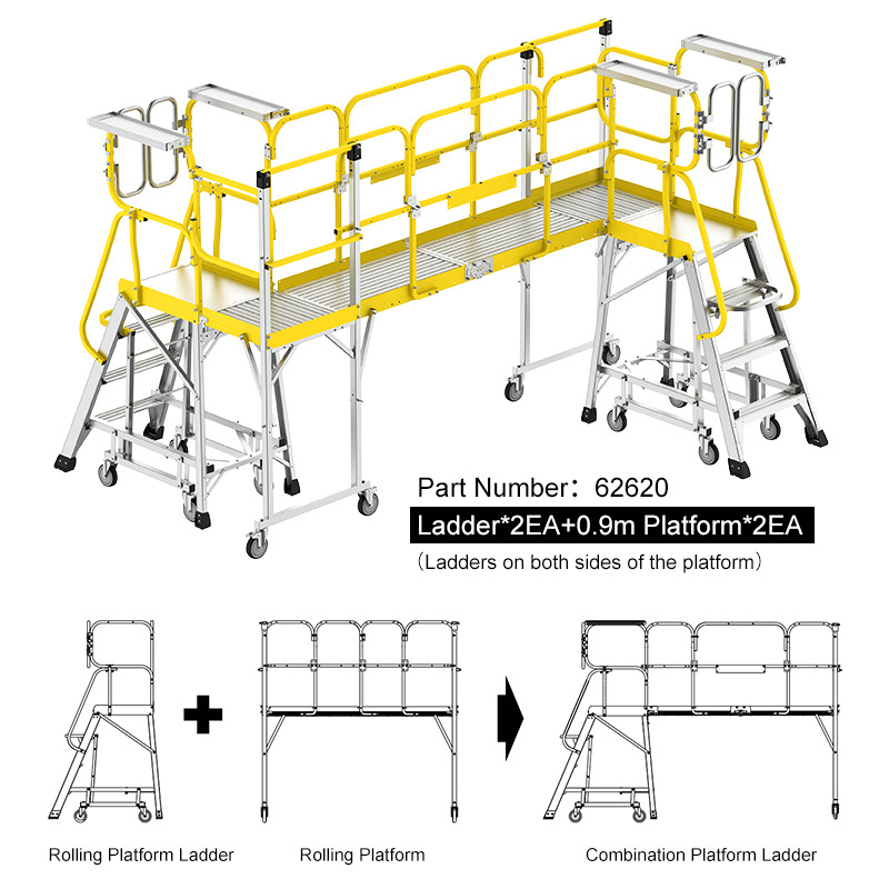 Professional Custom Mechanical Equipment Walkway Step Workshop Heavy Aluminum Platform Mobile Work Platform